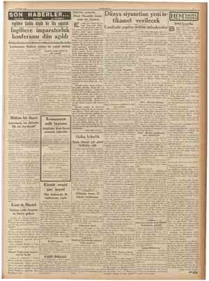  15 Mayıs 1937 CUMHURİYET SON TELEFON HABERLER • • • TCLGRAF v* TELSiZLE HâdiseSer arasında ingiltere Şarkta büyük bir filo