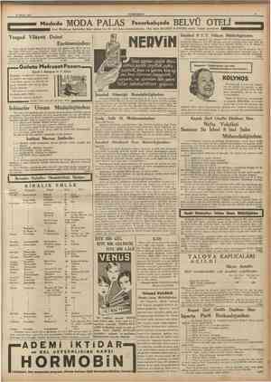  16 Mayıs 1937 CUMHURIYET Modada MODA PALAS Yozgad Vilâyeti Dairnî Encümeninden: Yeni yapüan Yozgad Memleket Hastanesi için