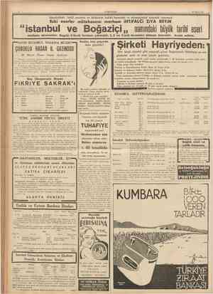  CUMHTJRİYET 29 Mavıs 1937 Istanbuldaki tarihî eserlerin ve âbidelerin hakikî kıymetini ve ehemmiyetini anlamak isterseniz " i