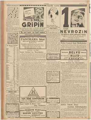  CÜMHURIYET 30 Mavıs 1937 GUNÜN BULMACAS1 1 l •i Güzellik reçetesi î s 4 5 7 8 8 4 ö 6 1 s • m m • • • • • • • • • • • • 1• 1