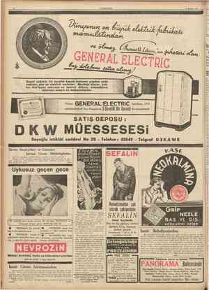  CUMHURİYET 6 Haziran 1937 Gayet sağlam bir surette kapaiı bulunan yegâne çelik makine, pek az elektrik sarfeder. Montaja...