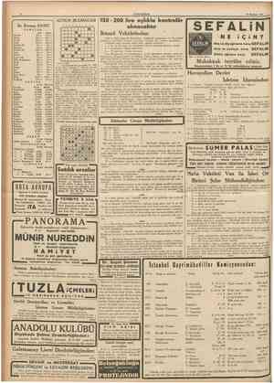  10 Haziran 1937 GÜNÜN BULMACAS1 İst. Borsası 9/6/937 P A R A L A R AIış Satış 627. 627. Sterlhı 123. 126. Dolar 110. 113....