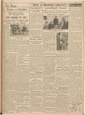  CUMHURİYEV 28 Haziran 1937 Sarkî A nadoluda Köyler ve Köylüler Büyük memleket röportajı : 6 Yazan : Bahri Turgud Okaygün (