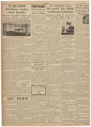  CUMHURİYET 2 Temmuz 1937 Tifo salgını karşısmda Belediyeye yardım etmek lâzımdır lastanelerini başka şehîrlerin hastalarına