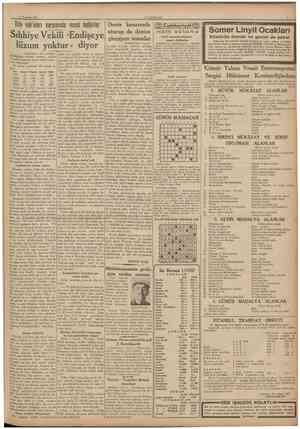  2 Temmuz 1937 CUMHURÎYET Tifo vak'alan karşısında resmî tedbirler Sıhhiye Vekili «Endişeye lüzum yoktur» diyor t> IBastarafı