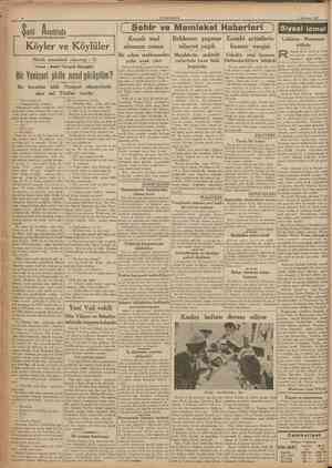 CUMHURÎYET 4 Temmuz 1937 Sarkî A nadoluda Köyler ve Köylüler Büyük memleket röportajı : 12 Yazan : Bahri Turgud OkaygUn Şehir