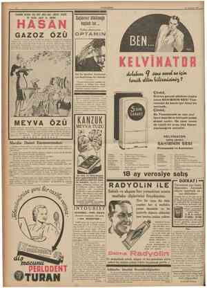  12 CUMHURİYET 21 Temmuz 1937 Emsaline nazaran beş misli datıa ucuz yüksek evsafta bir harikai san'at ve rekabet Şekerli ve