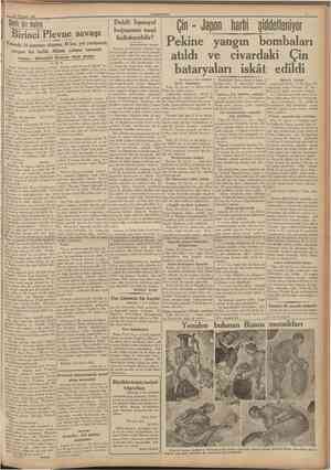  21 Temmuz 1937 CUMHURİYET Şanlı bir hatıra Birinci Plevne savaşı Kolordu 16 temmuz akşamı, 40 km. yol yürüyerek yorgun bir