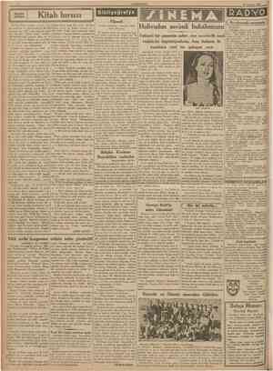  CUMHURİYE1 26 Temmuz 1937 Kitab hırsızı Bibliyoğrafya Filozofi RADVO Holivudun sevimli bukalemunu Fıskiyeli bir çeşmenin...