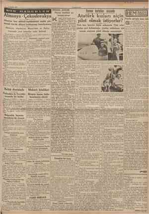  7 Ağustos 1937 CUMHURİYET Hfidiseler arasında Almanya Çekoslovakya Almanya bazı şiddetli teşebbüslerini muhik göstermek için