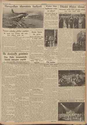  15 Ağustos 1937 CUMHURfYET Havayollan idaresinin faaliyeti Windsor Dükü Ingiltereye avdet mî ediyor? Eski Krala yüksek bir