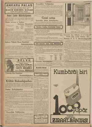  10 CUMHURtYET 27 Ağustos 1937 KADIN BER6ERİ HASAN Eylulün birinci gününden itibaren Ankara Paiâs berber salonunda çalışnıya