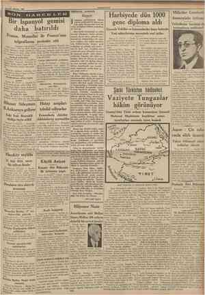  31 Asııstos 1937 CUMHURİYET HABERLER HâdiseSer arasında Bir Ispanyol gemisi daha batırıldı Fransa, Mussolini ile Franco'nun