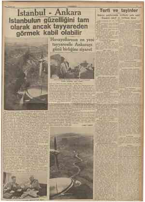  I Eylul 1937 Istanbulun güzelliğini tam olarak ancak tayyareden görmek kabil olabilir Havayollarımn en yeni tayyaresile...