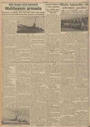  CUMHURIYET 5 Eylul 1937 Muhteşem armada Dünyanm en büyük deniz kuvvetini teşkil eden Ingiliz donanması 1,676,000 tonluk 584