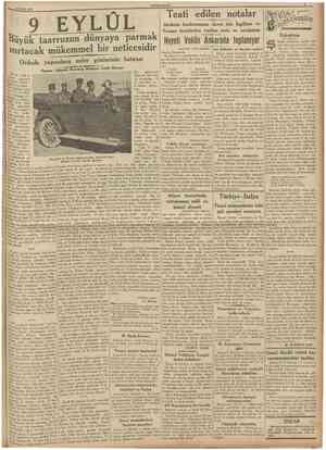  9 Eylul 1937 JUMHURIYET Büyiik taarruzun dünyaya parmak Heyeti Vekile Ankarada foplanıyor ısırtacak mükemmel bir neticesidir