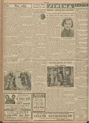  CUMHURÎYET 16 Eylul 1937 KUçük hikâye Rus ruhu Tamara Lundin'den Tırhalada Mimar Sinanın bir eseri Bir Yunan gazetesi büyük