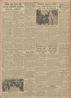  24 Eylul 1937 CUMHURIYET Çinde şiddetli harbler devam ediyor IBaitaraft 1 inct aahiîede) düşürülmüştür. Bombardımanlar esna
