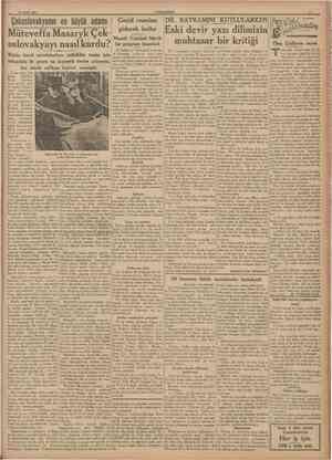  27 Eyiul 1937 CUMHURIYET Müteveffa Masaryk Çek Maarif Vekâleti büyük Eski devir yazı dilimizin oslovakyayı nasıl kurdu? bir