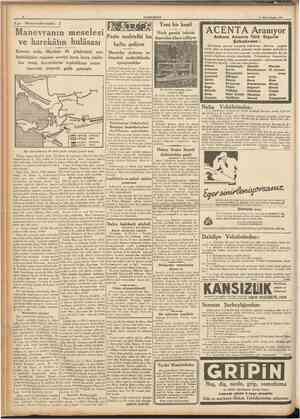  CUMHURÎTET 19 BMnelfesrfn 1937 Ege Manevralarında: 2 Manevranın meselesi ve harekâtın hulâsası Kırmızı ordu, Mavinin ilk...