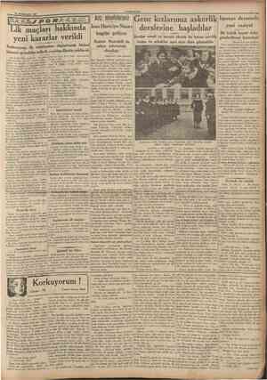  21 Birinclteşrin 1937 CUMHURIYET Lik maçları hakkında yeni kararlar verildi Federasyon, lik taksimatmı değiştirerek birinci