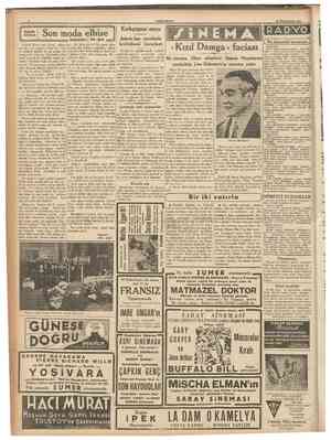  CUMETURİYET 22 Birinclteşrtn 1937 Son moda elbise 1 •• Nakleden: HUŞak = j / Şak Ahmed Böner yeni alacağı elbiseyi aynada...