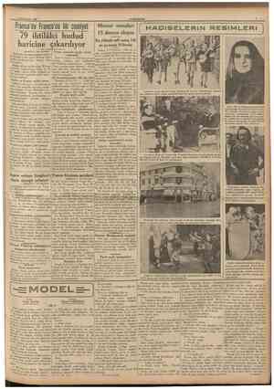  5 fklncHeşrln 1937 CUMHURIYET Fransa'da Franco'cu bir cemiyet 79 ihtilâlci hudud haricine çıkarılıyor Franco nezdinde tngiliz