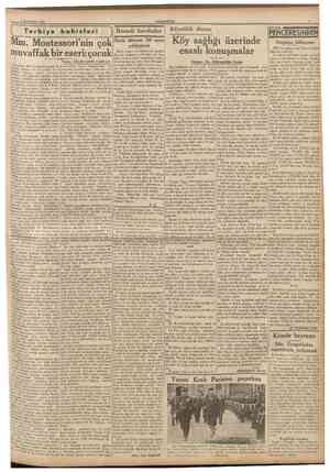 9 İkiHciteşrin 1937 CUMHTJRÎYET Terbiye bahisleri iktısadî hareketler Köycülük davası 1889 da açılmış olan Paris sergisinin