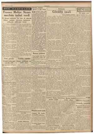  19 Ikinciteşrin 1937 CUMHURÎYET ON HABERLE HâdiseJer arasında Memur ve ilim adatnı Iktibaslar Fransız Maliye Nazırı mecliste