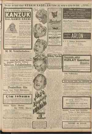  30 İkinciteşrin 1937 CUMHURtYET Sonçıkan son dcrece müessir K E S K i N K A Ş E L E R i üşütme, grip, nezleye...