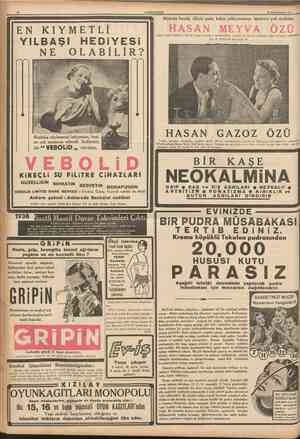  10 CUMHUEIYET 16 Birincikânun 1937 Mideniz bozuk, diliniz paslı, kabız çekiyorsunuz. Iştahınız yok mutlaka EN KIYMETLI...