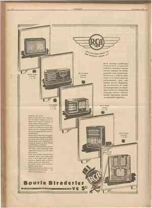  10 CUMHURIYET 20 Birincikamui 1937 RCA markası tarafıhdan müşterilere a r z e d i l e n muhtelif ahizeleri seyrederken...
