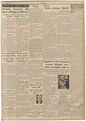  23 Birincikântm 1937 CUMHURİYET MÜLÂHAZALAR Maazallah!.. Edebiyat Madrid, Tenıel'in dün işgal edildiğini bildiriyor Salamanca