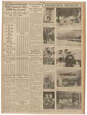  12 tkmcîkânnn 1938 CUMHURrYET Tayyare piyangosuoun keşidesine başlandı 24443 numaralı bilet, 15000 lira kazandı Bu tertibin