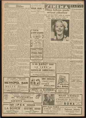  CUMHURİYET 6 Şubat 1938 Olüler Dikkat: Bir havadis.... Expres gazetesinin çok heyecanlı bir haberi: Niçin Nord Ekspres treni