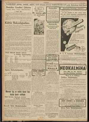  10 CUMHURİYET 10 Şubat 1938 YAVRUNUN gürbüz, tombul, sağlam, neseli olmasını istersen FOSFOTİN NECATİ yedir. Bahcekam Salih