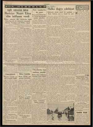  21 Şubat 1938 CUMHURtYET Yeni kitablar : Ingiliz kabı'nesinde buhran Hariciye Nazırı Eden dün istifasını verdi Istifaları...