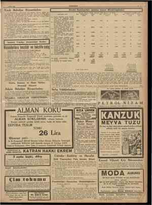  2 Mart 193* CUMHURİYET Kınık Belediye Riyasetinden: Ameliyenin cinsi Devlet Demiryolları işletme Umum Müdürlüğünden Ton 1...