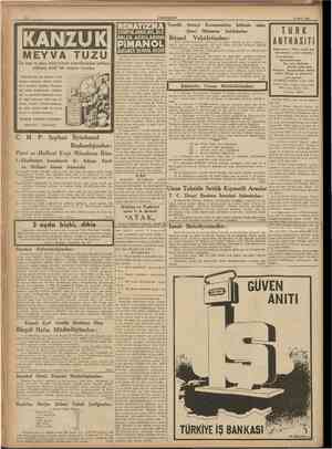  10 CUMHURİYET 6 Mart 1938 Teşviki SiYATiK,ARKA,BEL,DiZ KALÇA AĞRILARINA Iktısad Sanayi Kanunundan İstifade Sınaî Müessese...
