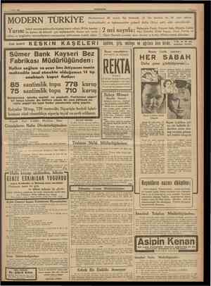  7 Mart 1938 CUMHURİYET MODERN TÜRKİYE İkînCİ s a y ı s m ı Mecmuasının ilk sayısı lıiç kalmadı. 15 bin basüan bu ilk sayı...