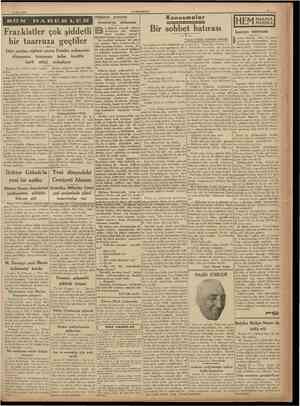  11 Mart 1938 CUMHÜRtYET LER Hfidiseler arasında Avusturya dolaması Konuşmalar Frankistler çok şiddetli bir taarruza geçtiler