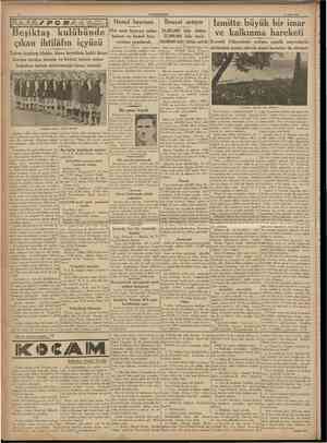  CUMHURIYET 11 Mart 1938 /POJ? Hasad bayramı İhracat artıyor Beşiktaş kulübünde çıkan ihtilâfın içyüzü Takım kaptanı Hakkı,