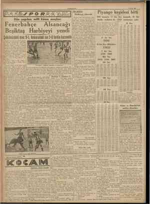  CUMHURİTET 13 Marf 1938 Atina mektublan Nosikanın odasında Pün yapılan millî küme maçları Fenerbahçe Alsancağı Beşiktaş...