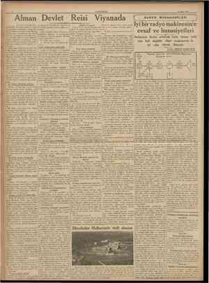  CUMHURtYET 13 Mart 1938 Alman Devlet Reisi Viyanada RADYO MUSAHABELERi j [Ba$taraft 1 inet sahifede] re, Avusturya Başvekili