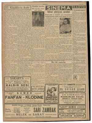  CUMHURİYET 21 Mart 1938 Kffçük hikâye Küçüklerin dostu Cüretkâr hırsızlar Bolu Ağırceza reisinin evini soydular RADVO Holivud
