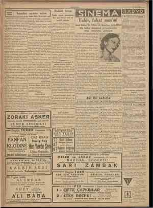  CUMHURİYET 26 Mart 1938 Küçiik hikâye Insanları uyutan adam : Piyer Mak Orlan'dan Bisiklet hırsızı Suçlu sorgu esnasmda her