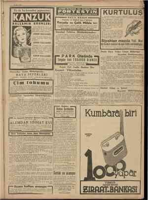  27 Mart 1938 CUMHURİYET U Siz de bu kremden şaşmayınız! ADEMI IKTİDARA. BEL GEVSEKLIGINE ERKEN İHTİYAHLAYANLARI GENCLEŞTİRIR