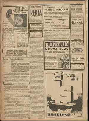  10 CUMHURİYET 27 Mart 1938 Pudra renklerinde inkılâb yaptı. PATI İÇ VE D/Ş BASUR MEMELERİNİl BASUR MEMELERİNİN HER. TÜRLÜ...