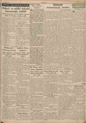  7 Nisan 1938 CUMHURİYET SON Hfidise!er arasında Askerî ve mülkî tekaüd kanununda tadilât Tekaüd kanununun 3 üncü maddesini