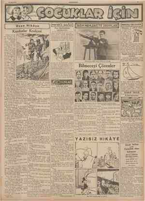  29 Nisan 1938 CUMHUBtYET Uzun Hikâye |meraklı şeyler Fare büyüklüğünde tahtakuruları Cenubî Amerikadaki Bolivya ile Paraguay